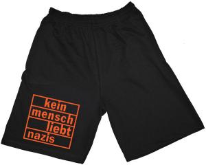Shorts: kein mensch liebt nazis (orange)