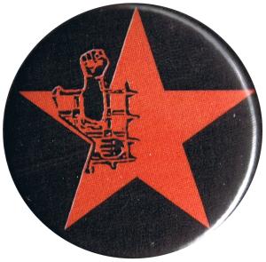 25mm Button: Knaststern (rot, mit schwarzem Hintergrund)