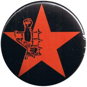 50mm Magnet-Button: Knaststern (rot, mit schwarzem Hintergrund)