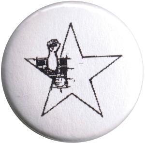 25mm Magnet-Button: Knaststern (weiß)