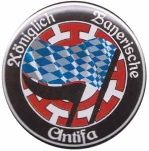 37mm Magnet-Button: Königlich Bayerische Antifa Mühldorf