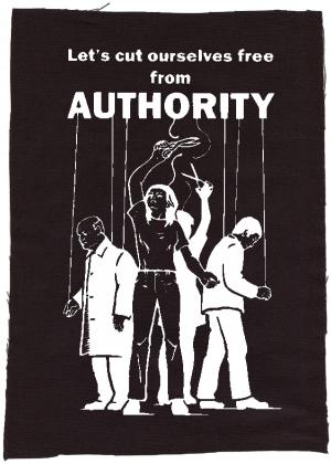 Rückenaufnäher: Let´s cut ourselves free from authority