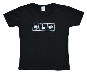 tailliertes T-Shirt: Liebe - Glaube - Selbstbestimmung