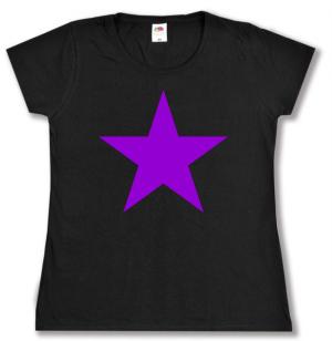 tailliertes T-Shirt: Lila Stern