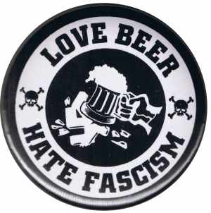 37mm Magnet-Button: Love Beer Hate Fascism