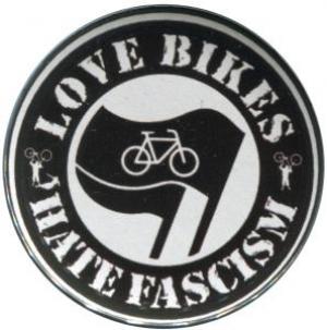 37mm Magnet-Button: Love Bikes Hate Fascism
