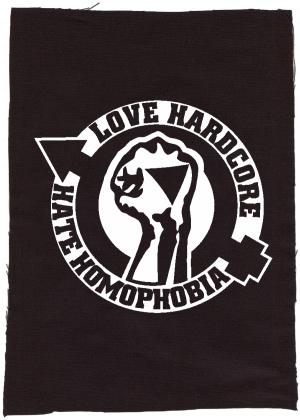 Rückenaufnäher: Love Hardcore - Hate Homophobia