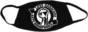 Mundmaske: Love Hardcore - Hate Homophobia