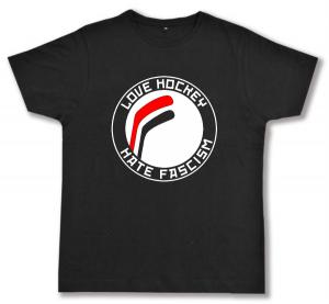 Fairtrade T-Shirt: Love Hockey Hate Fascism