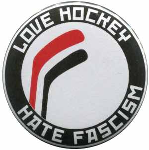 25mm Button: Love Hockey Hate Fascism