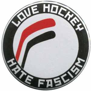 25mm Magnet-Button: Love Hockey Hate Fascism