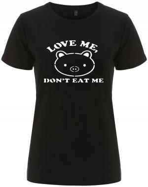 tailliertes Fairtrade T-Shirt: Love Me - Don't Eat Me