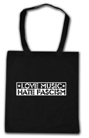 Baumwoll-Tragetasche: Love Music Hate Fascism