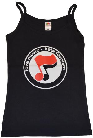Trägershirt: love music - hate fascism (Noten)