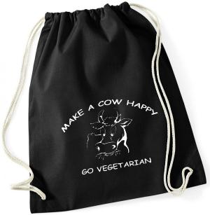 Sportbeutel: Make a Cow happy - Go Vegetarian