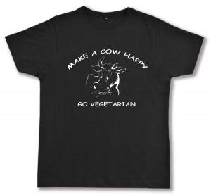 Fairtrade T-Shirt: Make a Cow happy - Go Vegetarian