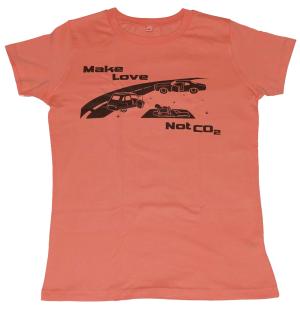 tailliertes T-Shirt: Make Love Not C02