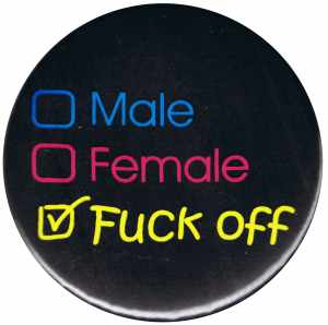 25mm Button: Male Female Fuck off