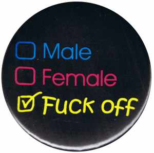 25mm Magnet-Button: Male Female Fuck off