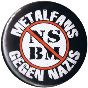 50mm Magnet-Button: Metalfans gegen Nazis (NSBM)