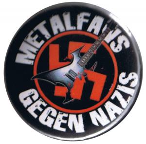 25mm Button: Metalfans gegen Nazis (schwarz)