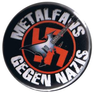 37mm Button: Metalfans gegen Nazis (schwarz)
