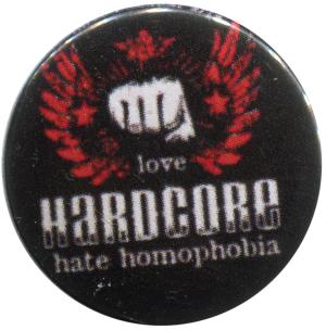 37mm Button: mixed sexual arts love Hardcore - hate homophobia
