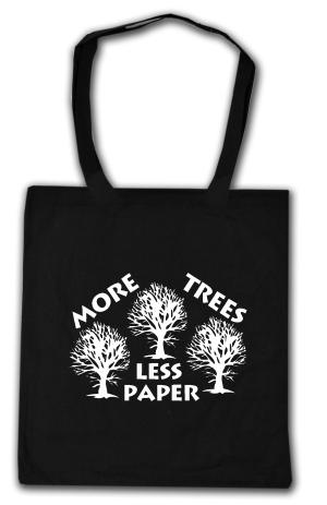 Baumwoll-Tragetasche: More Trees - Less Paper