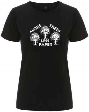 tailliertes Fairtrade T-Shirt: More Trees - Less Paper