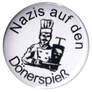 37mm Magnet-Button: Nazis auf den Dönerspieß