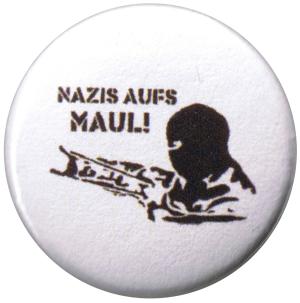 50mm Magnet-Button: Nazis aufs Maul!