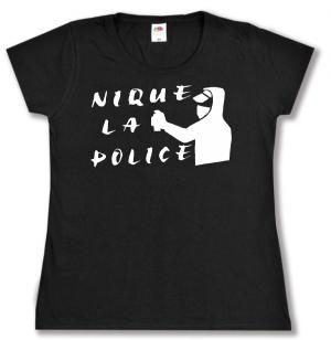 tailliertes T-Shirt: Nique la police