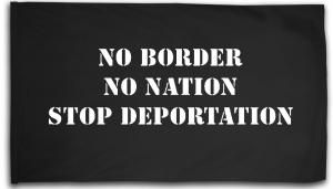 Fahne / Flagge (ca. 150x100cm): No Border - No Nation - Stop Deportation
