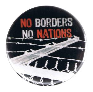 37mm Button: No Borders No Nations