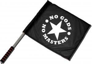Fahne / Flagge (ca. 40x35cm): No Gods No Masters
