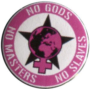 37mm Button: No Gods - No Masters - No Slaves