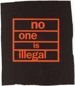 Aufnäher: no one is illegal