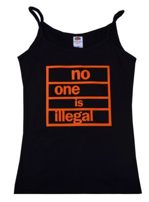 Trägershirt: no one is illegal