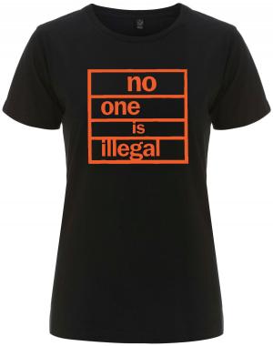 tailliertes Fairtrade T-Shirt: no one is illegal