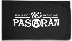 Fahne / Flagge (ca. 150x100cm): No Pasaran - Anti-Fascist Then As Now