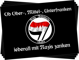 Aufkleber-Paket: Ob Ober-, Mittel-, Unterfranken - ieberall mit Nazis zanken