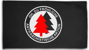 Fahne / Flagge (ca. 150x100cm): Oh, Du fröhliche Antifaschistische Aktion