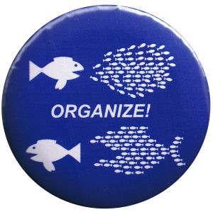 37mm Button: Organize! Fische