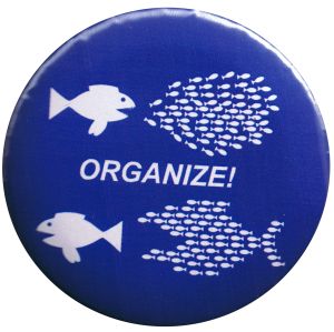50mm Button: Organize! Fische