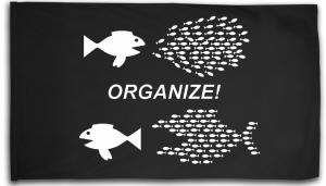 Fahne / Flagge (ca. 150x100cm): Organize! Fische