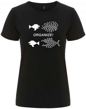 tailliertes Fairtrade T-Shirt: Organize! Fische
