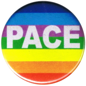 25mm Magnet-Button: Pace Regenbogen