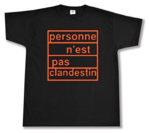 T-Shirt: personne n´est pas clandestin (orange)