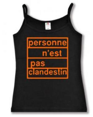Trägershirt: personne n´est pas clandestin (orange)