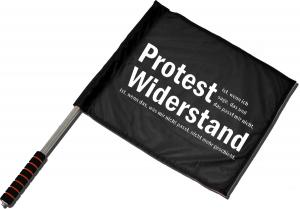 Fahne / Flagge (ca. 40x35cm): Protest ist, wenn ich sage, das und das passt mir nicht. Widerstand ist, wenn das, was mir nicht passt, nicht mehr geschieht.
